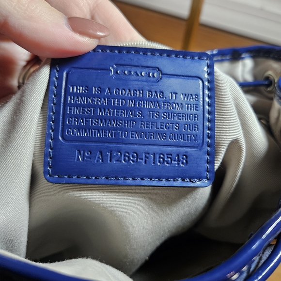 Coach Blue Pattern Backpack - Picture 4 of 5